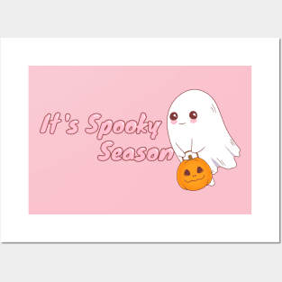 It's spooky season, cute ghost and pumpkin II Posters and Art